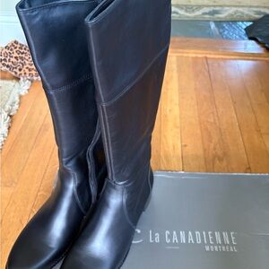 La Canadienne Sleek Black Tall Boots